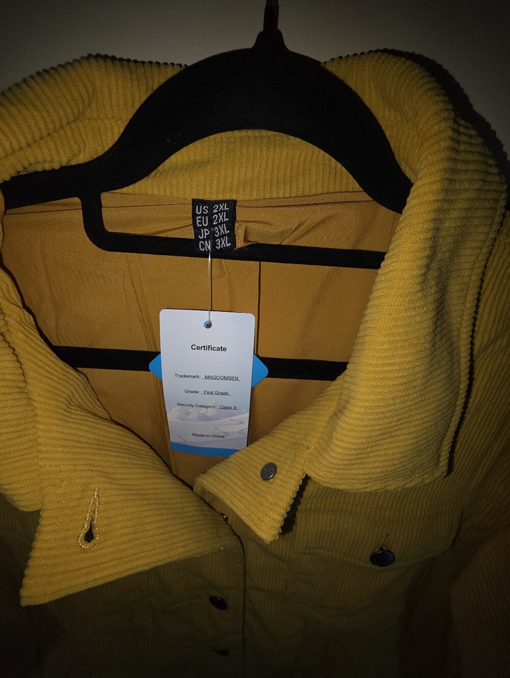 Mustard Yellow Corduroy Shacket Jacket 2XL Wide Well Boho,Western,Cowgirl - Picture 9 of 12
